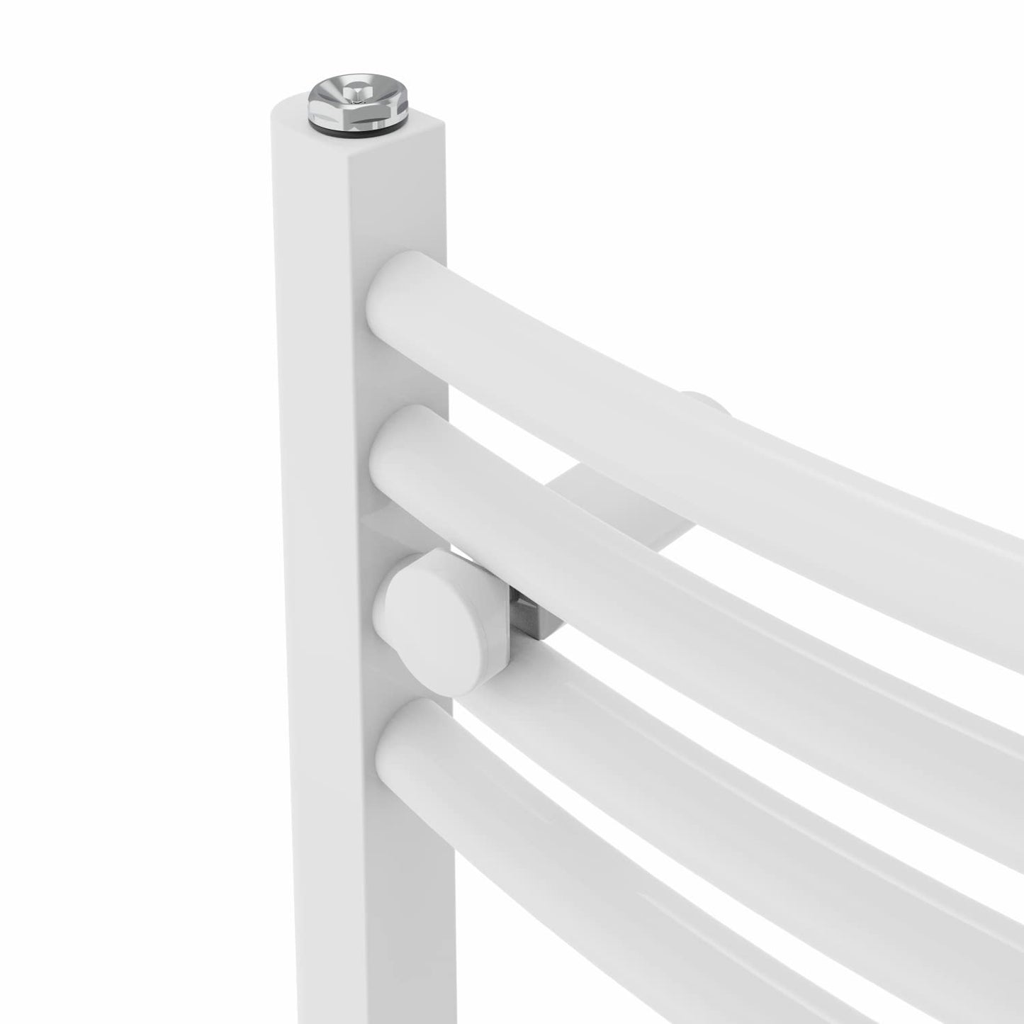 Warmehaus Curved Bathroom Heated Towel Rail Warmer 1200x400mm White