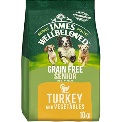 James Wellbeloved Complete Dry Grain Free Senior Dog Food Turkey and Vegetable, 10 kg