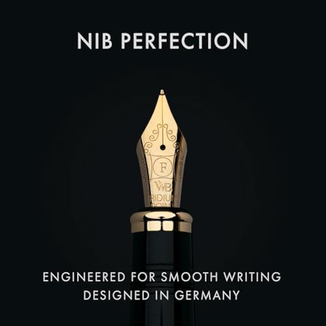 Wordsworth & Black Primori Fountain Pen Set [Black Gold]; Fine Nib, Gift Case, 24 Ink Cartridges, Refill Converter, Manual; Journaling, Calligraphy, Smooth Writing Pens; Left and Right Handed
