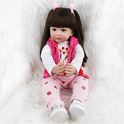 ZIYIUI Reborn Doll 24 Inch 60 Cm Reborn Baby Dolls Look Real Girl Realistic Soft Silicone Vinyl Reborn Gilr Toddler Realistic Real Lifelike Newborn Baby Girl Toy Xmas Gift
