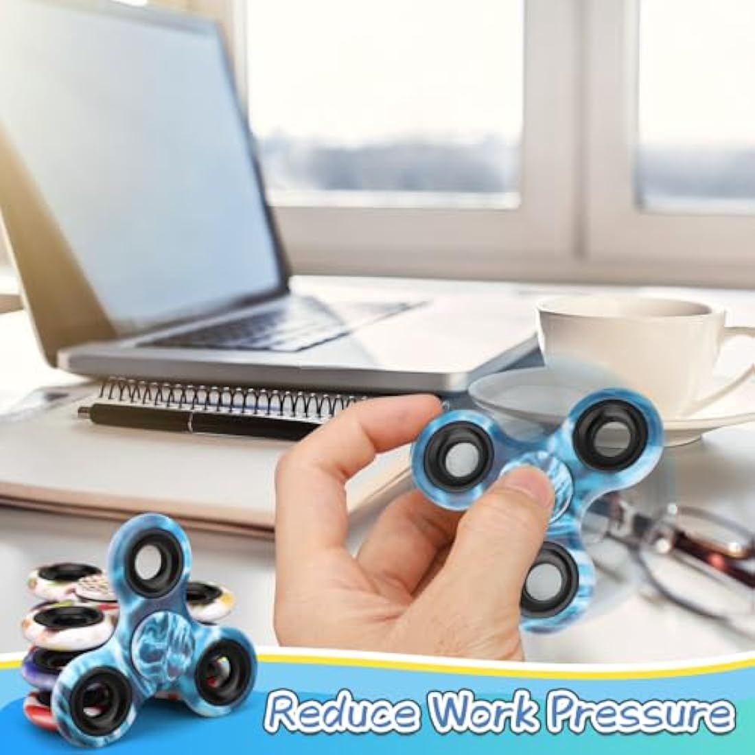 12PCS Fidget Spinner Toy Bulk Age 3+ for Kids Adults, Metal Tri-Spinner Fidget Toy Set, Sturdy Hand Spinner for Stress Relief, Christmas Party Favors Supplies Goodie Bag Stuffers Classroom Prize