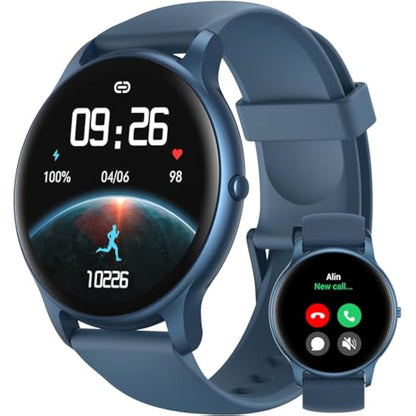 Parsonver Smart Watch(Answer/Make Call), Fitness Watch for Men Women, Smartwatch 100+ Sport Modes IP68 Waterproof, Heart Rate Sleep Monitor, Fitness Tracker for Android iOS, Blue