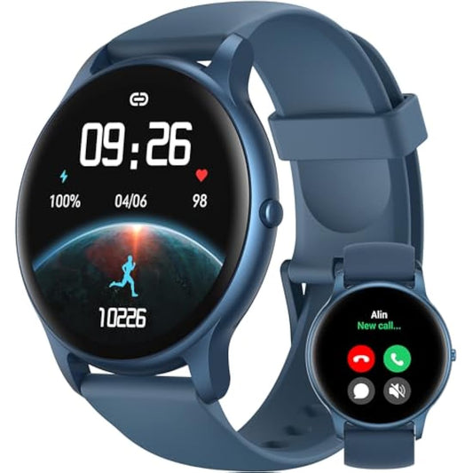 Parsonver Smart Watch(Answer/Make Call), Fitness Watch for Men Women, Smartwatch 100+ Sport Modes IP68 Waterproof, Heart Rate Sleep Monitor, Fitness Tracker for Android iOS, Blue