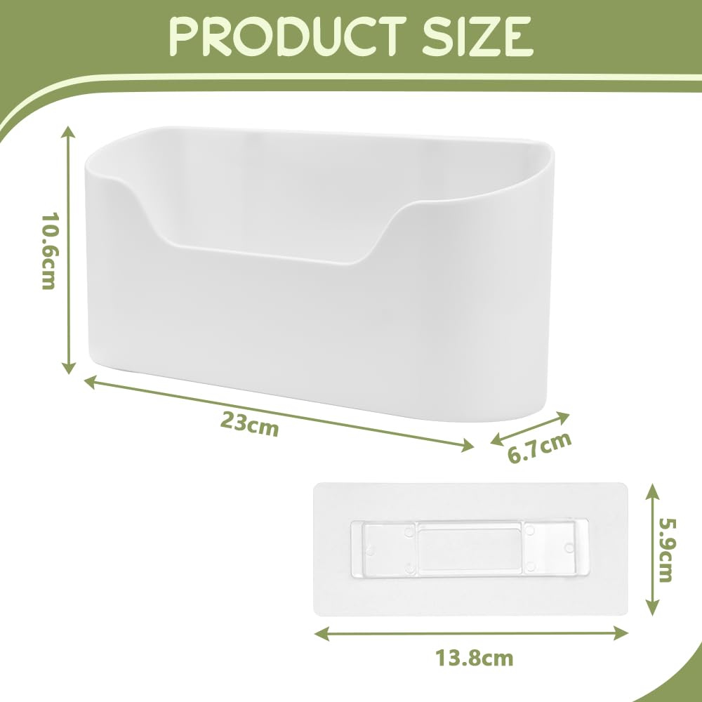 KARBAG 2 Pieces Kitchen Cabinet Door Storage Box, Self-Adhesive Wall Mounted Storage Box Wrap Organizer Container Storage Organizer Space Saving for