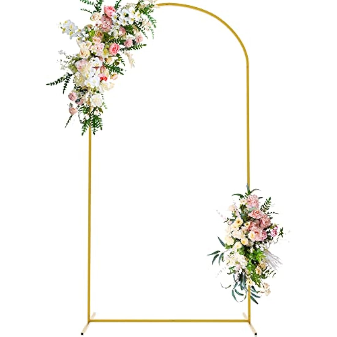 Wokceer 7.2 FT Wedding Arch Backdrop Stand Gold Metal Balloon Arch Backdrop Stand for Wedding Ceremony Birthday Party Bridal Baby Shower Garden Floral Arch Decoration