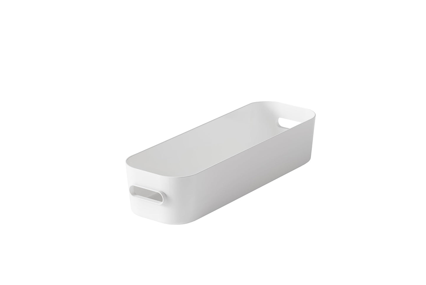 SmartStore Slim Storage Container 1.3 L | White | Kitchen, Bathroom, Office, Pantry, Fridge Organizer | Bin with Handles | Food Safe and BPA Free