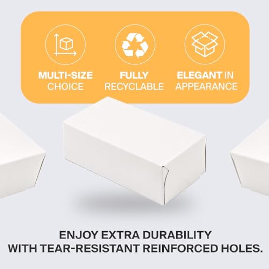 Packaging Hero 20 x 15 X 10 cm (aprox. 8" x 6" x 4") White Corrugated Cardboard Mailing Boxes, gift boxes, e-commerce box with free clear round stickers (10 pack)