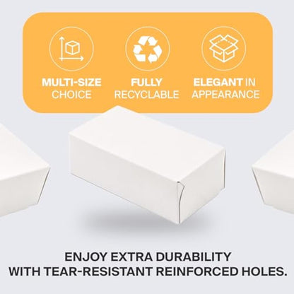 Packaging Hero 20 x 15 X 10 cm (aprox. 8" x 6" x 4") White Corrugated Cardboard Mailing Boxes, gift boxes, e-commerce box with free clear round stickers (10 pack)