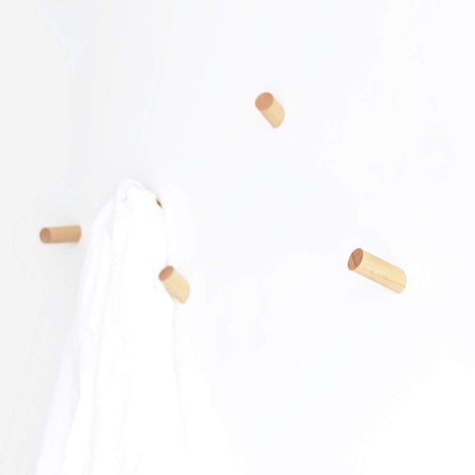 anaan One-Tenth Wooden Coat Hooks Wall Coat Rack, Beech, Set L/M/S