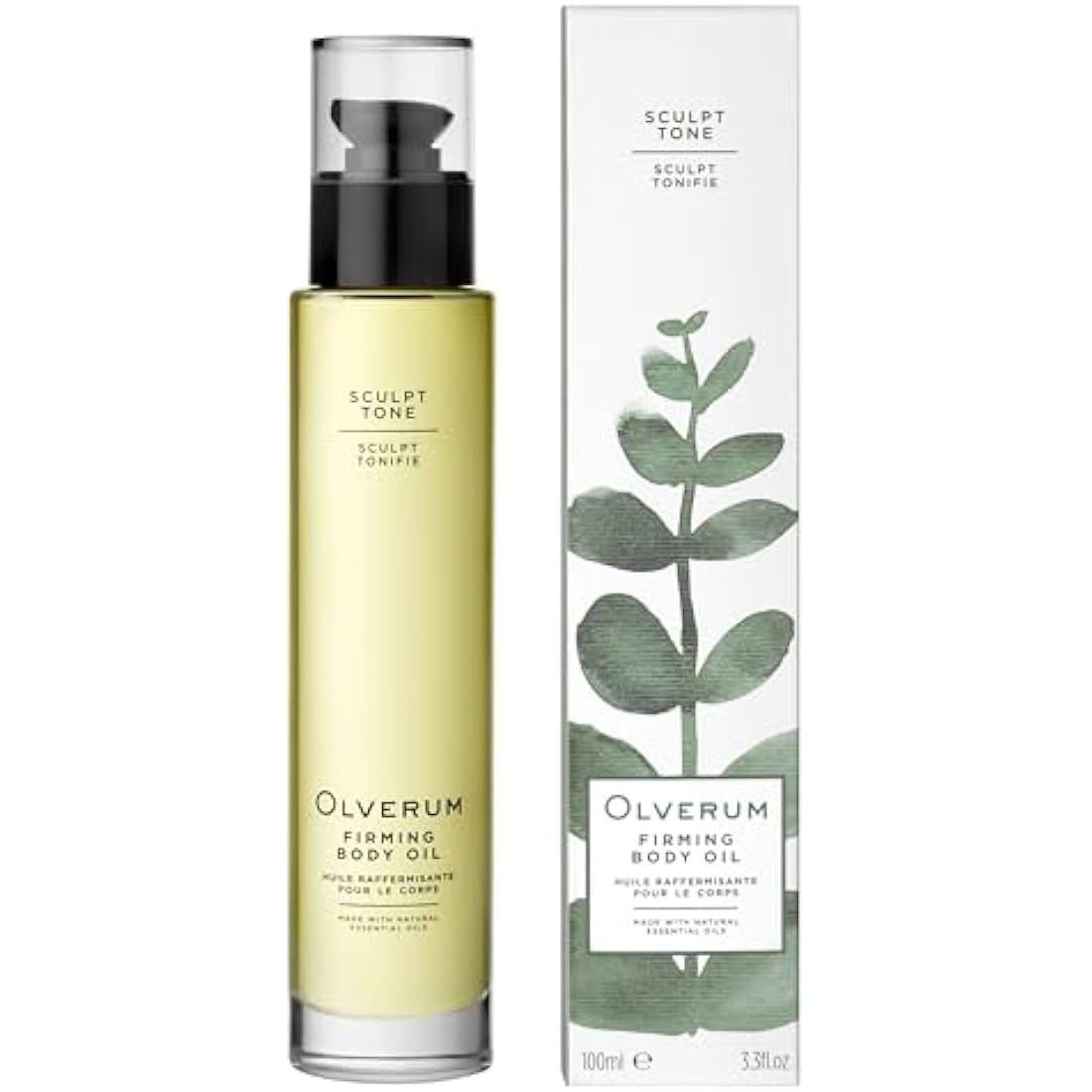Olverum Firming Body Oil - Luxury Skin Tightening Oil 100ml Spray - Ethically Sourced Blend of Active Botanical and Essential Oils – Unisex Contouring Collagen Boost - Relax Restore Renew (100ML)