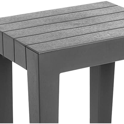 Tatay Lombok Rectangular Bench, Polypropylene, BPA Free, Wood Effect, Anti-UVA protection, Max 130KG, suitable for indoor and outdoor, Gray. Dimensions 38x29x41cm