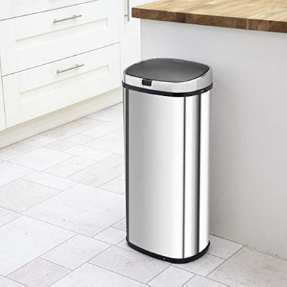 Morphy Richards Chroma 971519 Square Kitchen Bin with Infrared Motion Sensor Technology, 50 Litre Capacity, Stainless Steel