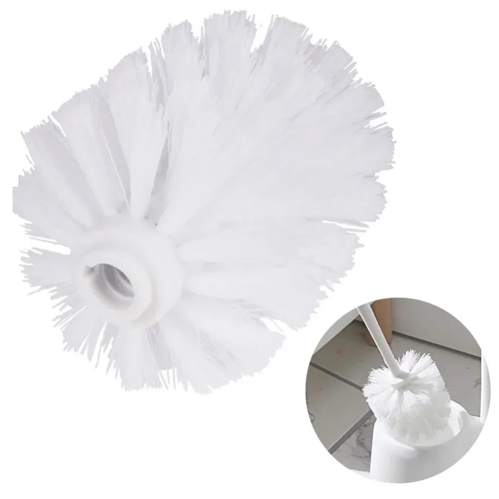 Oyiclyea Toilet Brush Head Replacement White 4 Pcs Universal Toilet Brushs Heads,Plastic Replacement Toilets Bowl Brushs Heads,12mm Threaded