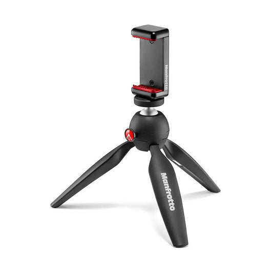 Manfrotto MKPIXICLMII-BK, Mini Tripod with Universal Smartphone Clamp, Made in Italy, for iPhone with or without Case, CSC, Vlogging, Videography,