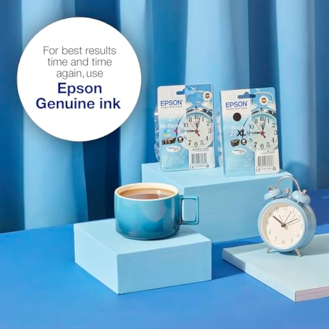 Epson 27XXL Black Alarm Clock Extra High Yield Genuine, DuraBrite Ultra Ink Cartridge