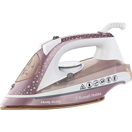Russell Hobbs Pearl Glide Steam Iron, Pearl Infused Ceramic Soleplate for smoother glide, 315ml Water Tank, 150g Steam Shot, 40g Continuous steam, Anti-drip & Anti-calc function, 2m Cord, 2600W, 23972