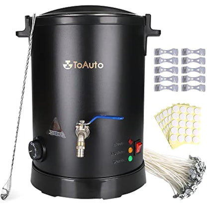 TOAUTO Candle Making, Electric Wax Melting Container Holds 8L Melted Wax with Heating Core Spout & Bottom Design for Commercial Candle Business