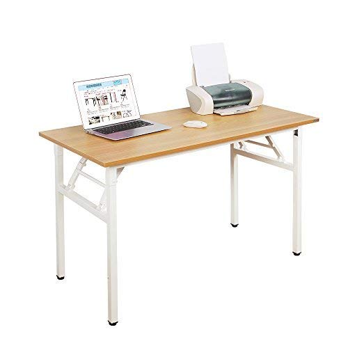sogesfurniture Folding Table Office Study Writing Desk Computer PC Laptop Table Workstation Dining Gaming Table, No Install Needed, 100x60x75cm