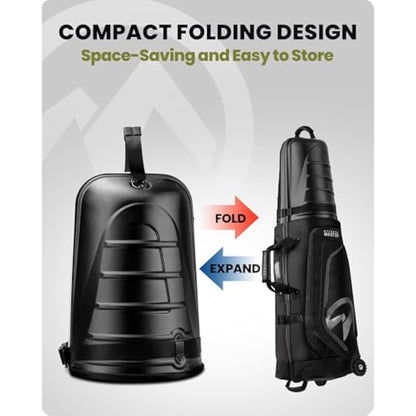 OutdoorMaster Golf Travel Bags for Airlines with Wheels and Hard Case Top, Protect Golf Clubs, Lightweight and Easy to Maneuver, Upgrade Version