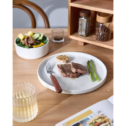 Richmount Nebula Dinner Set for 4, 12-Piece Speckled Dinnerware Stoneware Set, Scratch Resistant, Dishwasher & Microwave Safe, Dining Plates and Bowls Sets, White