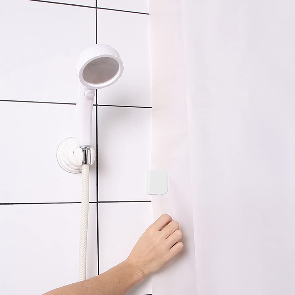 XHNFCU 4 Pcs Self-Adhesive Shower Curtain Clips - Windproof Anti-Splash Protect for Holding and Stopping Curtains