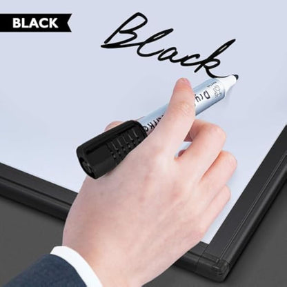 maxtek Whiteboard Pens Markers, 3 Assorted Colours Black Blue Red Dry Erase Pens, Bullet Tip White Board Markers Erasable, Dry Wipe Pens for Office, Schools, Home