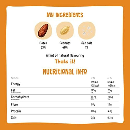Nakd Peanut Delight Natural Fruit & Nut Bars - Vegan - Healthy Snack - Gluten Free - 35g x 18 bars