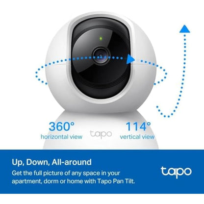 Tapo Wifi Indoor Camera, 2K 3MP Full HD Baby Camera, 360° Security Wireless Pet Camera, Night Vision, Work with Alexa & Google Home, 2 Pack(Tapo C210P2) (Package may vary)