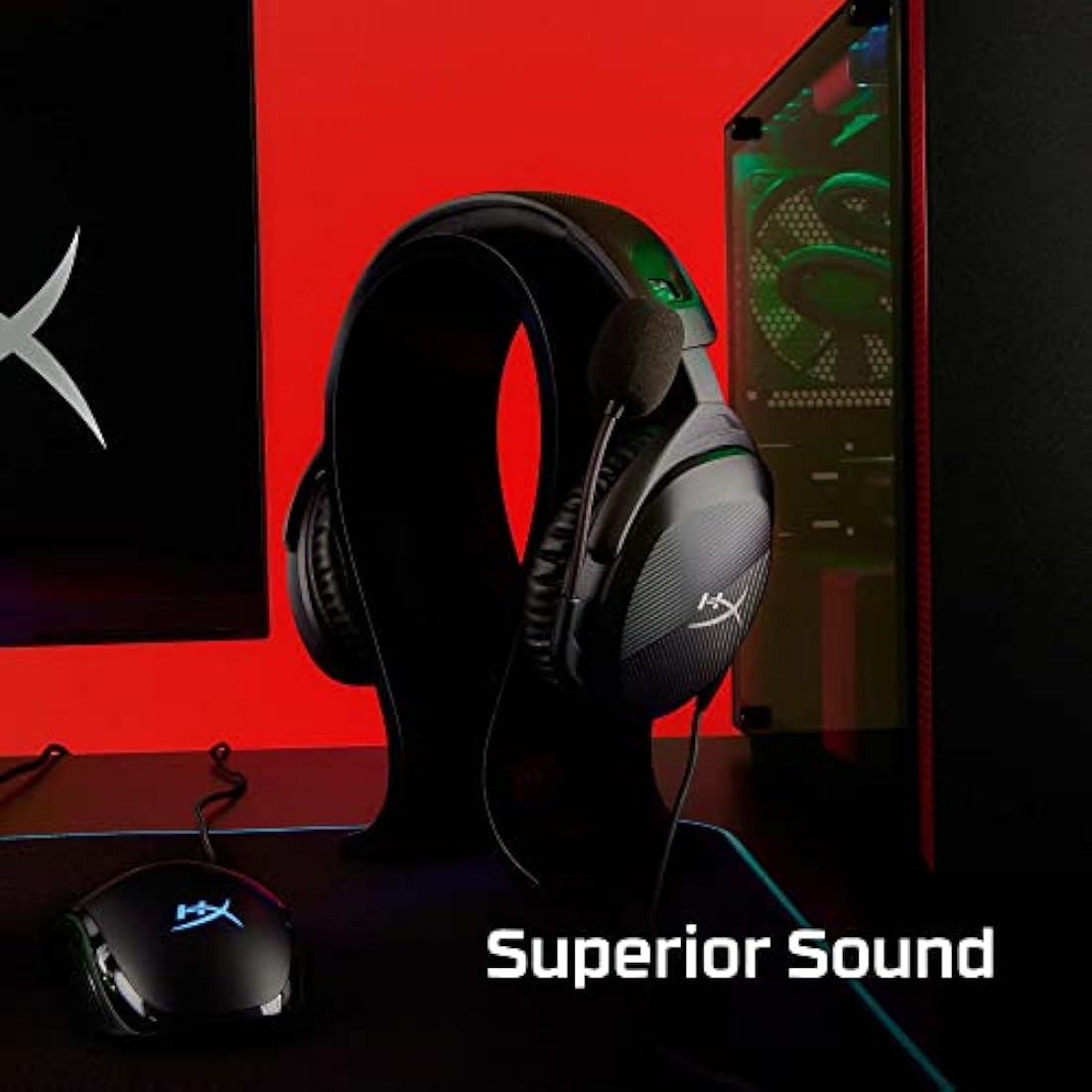 HYPERX 519T1AA Cloud Stinger 2 – Lightweight over-ear headset with mic, Swivel-to-mute function, 50mm drivers, PC Compatible, Black
