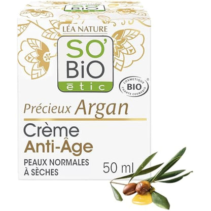 SO'BiO étic Précieux Argan Cosmebio Anti-Aging Day Cream, 50 ml