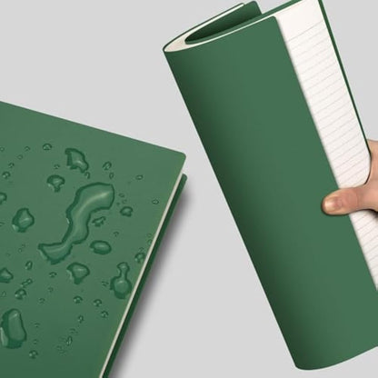 RETTACY A5 Notebook, Notepad, Wirebound Spiral Notebooks 300Pages /150 Sheets for Writing,100gsm College-Ruled Paper, Retro PVC Cover, for Women Men Work Office School,14.5 x 21cm - Dark green