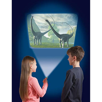 Natural History Museum Dinosaur Torch & Projector – 24 Dinosaur Image Slides, Precise Projections Up to One Metre Wide, Interactive Kids Dinosaur Flashlight Toy