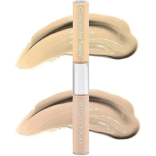 Physicians Formula Twins 2-in-1 Liquid Concealer - Color Corrective and Light Flesh-Tone, Transfer & Water Resistant, Yellow/Light Shade