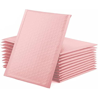Switory 100Pcs Poly Bubble Mailers, 15.3x22.9cm Padded Envelopes Bulk, Bubble Lined Wrap Polymailer Bags for Shipping Packaging Mailing Self Seal Pale Pink (Inside Size: 15.3x22.9)