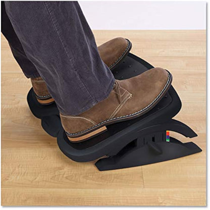 Kensington Adjustable Ergonomic Foot Rest - SoleMate Plus under desk foot rest for improved posture, siatica and orthopedic relief - Black (K52789WW),55 x 36 x 9 cm