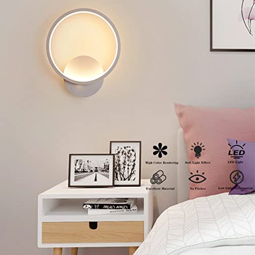 ZTWLEED LED Indoor Wall Lamp 14W,White Square Modern Indoor Wall Light Three Types of Dimmable,RA85 Wall Lamp Perfect for Bedroom Living Room