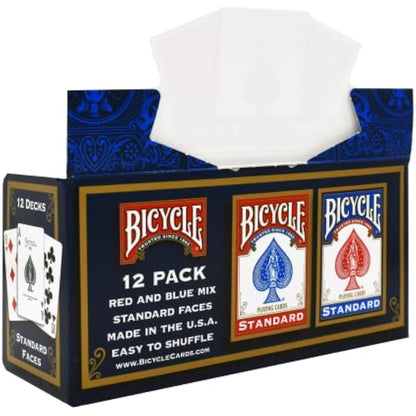 Bicycle Gold Standard Playing Cards - 12 Decks, Air Cushion Finish, Iconic International Rider Back Design, Standard Index, Superb Handling and Durability
