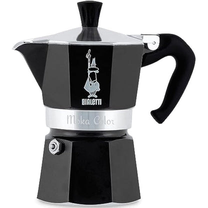 Bialetti 4953 Moka Express Espresso Maker for 6 Cups, Aluminium, Black CD - Bialetti Moka Express 6tz black,30 x 20 x 15 cm