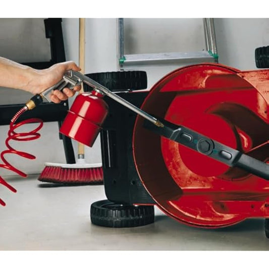 Einhell Metal Air Tool Accessory Set | 5 Pc Compressor Air Tools With Quick Coupling - Airbrush Kit, Spray Gun, Blow-Out Gun, 4M Compressed Air Hose, Tyre Pressure Gauge And Inflator