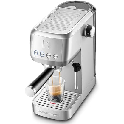 CASABREWS 3700 Essential Espresso Machine 20 Bar, Stainless Steel Cappuccino & Latte Machine with Steam Frother for Home, 1.3L Water Tank, Silver