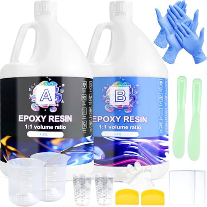 Ghguole Epoxy Resin Kits-8.5L Epoxy Resin,Epoxy Hardener for Beginners,Resin Starter Kit for DIY Art&Craft,Mold Casting