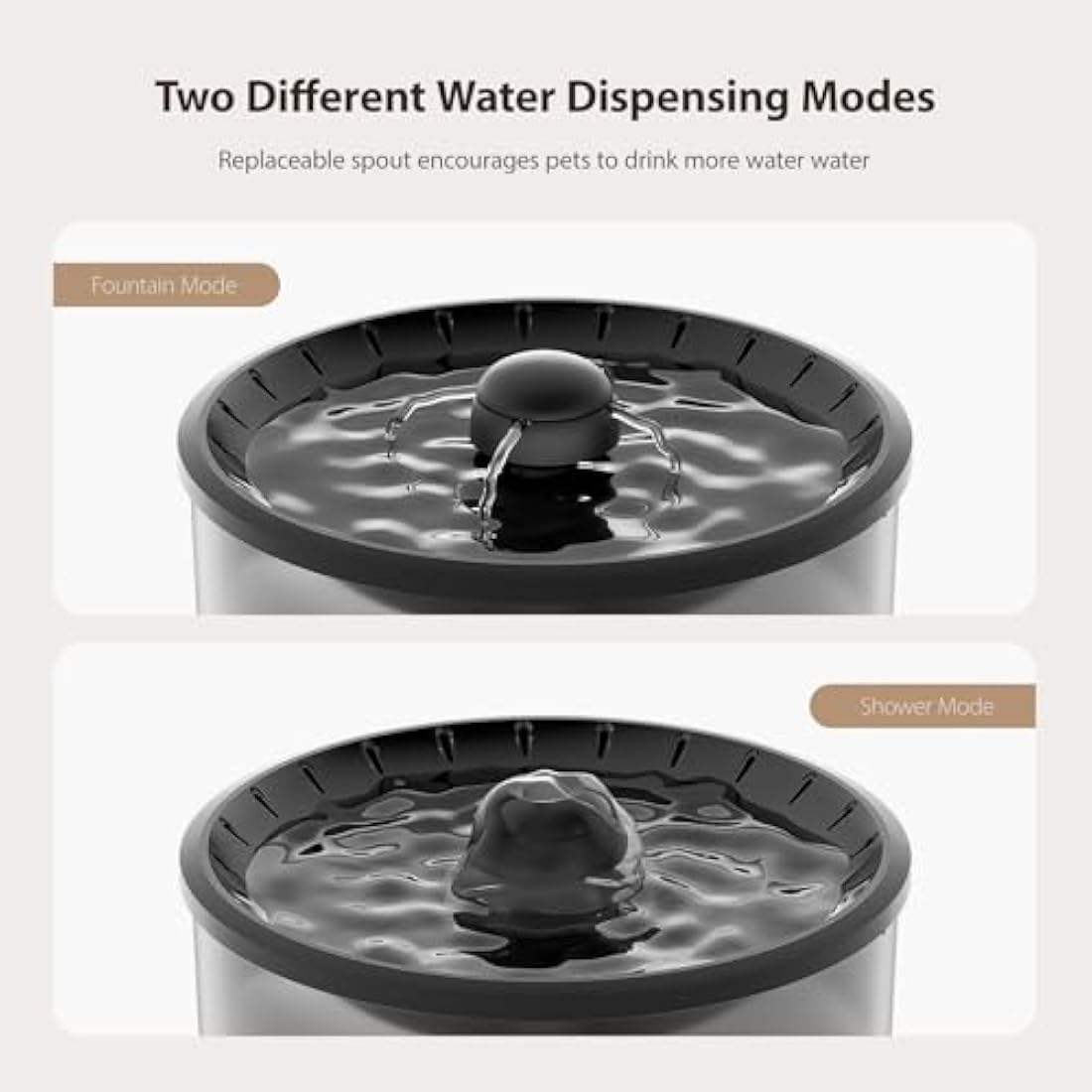 IMIPAW Automatic Cat Feeder and Water Fountain, Timed Pet Dry Food Dispenser, Programmable Portion Control, 1-6 Meals Per Day, Cats Drinking Fountain with Filter, Small Pets, 3L Combo