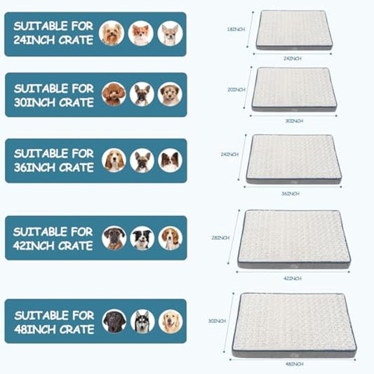 EMPSIGN Dog Bed Medium Washable, Orthopedic Dog Beds Mattress for Dog Crate with Washable Removable Cover, Pet Beds Pillow Cushion for Dog, Grey, 76x50x7,5cm