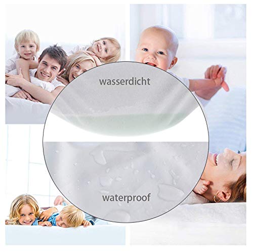 Waterproof Single Mattress Protector Single Bed Fitted Bed Mattress Cover for Bed Wetting Soft Washable Breathable Fitted Bed Sheet 30cm Deep 90x200cm