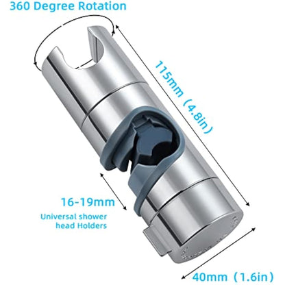 Shower Head Holders, BBLIKE Hand Shower Bracket Replacement 16-19MM Adjustable Replacement Shower Holder Chrome Plated Shower Bracket (16-19mm), Grey