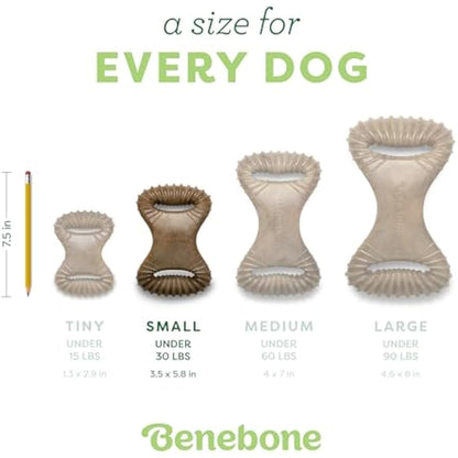 Benebone Indestructible Dental Dog Chew Toy for Aggressive Chewers, Long Lasting Tough Boredom Breaker for Dogs, Real Bacon Flavour, For Small Dogs, Made in the USA.