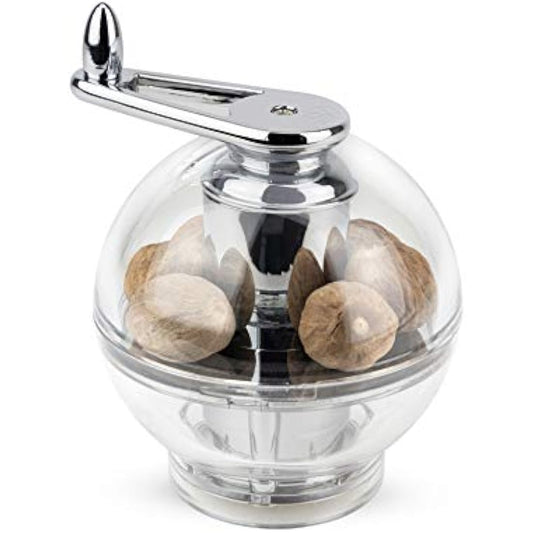 PEUGEOT - Tidore 11 cm Nutmeg Grinder - with Storage Compartment - Acrylic - Made in France - Transparent Colour
