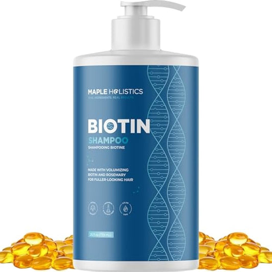 Volumizing Biotin Shampoo for Thinning Hair - Thickening Shampoo for Men and Women with Rosemary Essential Oil - Vegan Paraben and Sulphate Free Hair Shampoo for Fine Weak and Dull Hair - 739mL