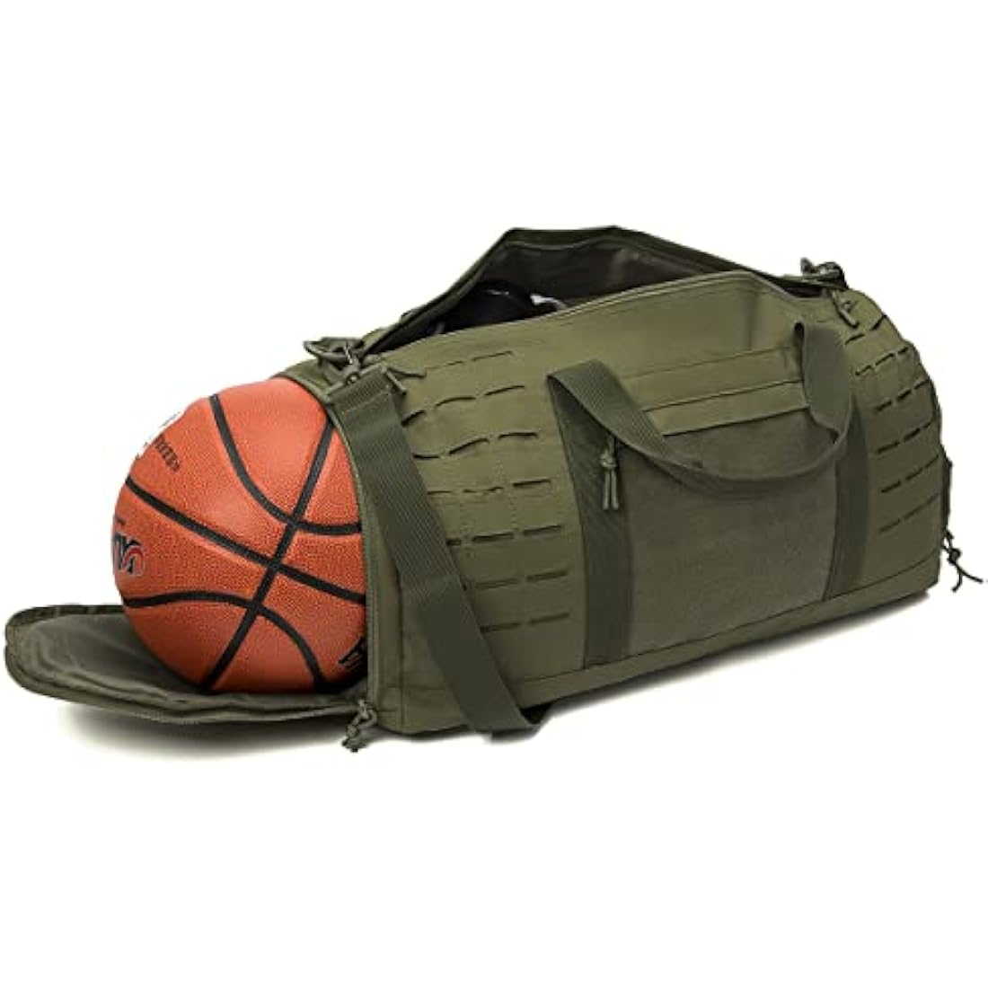 QT&QY 40L Military Tactical Duffle for Men - Sport Gym Fitness Tote Travel Bag With Shoe Compartment for Training, Workout, Football - Weekender