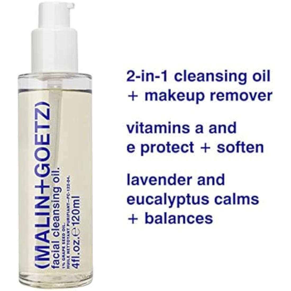 (Malin + Goetz) Facial Cleansing Oil for Women 4 oz Makeup Remover, Multi